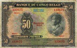 50 Francs CONGO BELGA  1952 P.16j q.MB