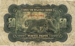 50 Francs BELGIAN CONGO  1952 P.16j VG