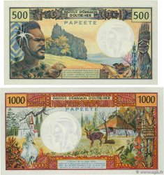500 et 1000 Francs Lot TAHITI  1970 P.25a et P.27a fST+
