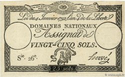 25 Sols FRANCE  1792 Ass.25a UNC-