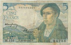 5 Francs BERGER Grand numéro FRANCE  1947 F.05.07a