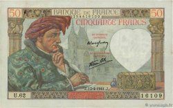 50 Francs JACQUES CŒUR FRANKREICH  1941 F.19.08