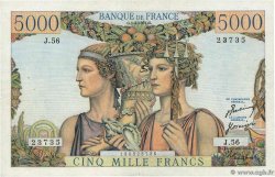 5000 Francs TERRE ET MER FRANKREICH  1951 F.48.04