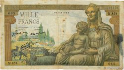1000 Francs DÉESSE DÉMÉTER FRANKREICH  1942 F.40.03