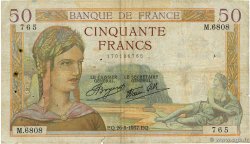 50 Francs CÉRÈS modifié FRANKREICH  1937 F.18.02