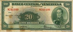 20 Bolivares VENEZUELA  1956 P.032c MB