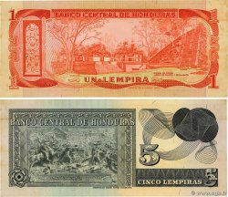 1 et 5 Lempiras Lot HONDURAS  1974 P.058 et P.059b XF+