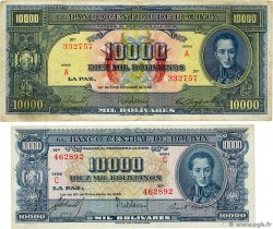 10000 Bolivianos Lot BOLIVIEN  1945 P.146 et P.151 S to SS