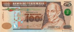 100 Quetzales Petit numéro GUATEMALA  2019 P.126 fVZ