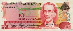 10 Quetzales GUATEMALA  1981 P.061c MBC+