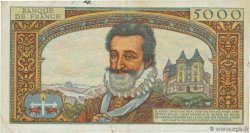 5000 Francs HENRI IV FRANCE  1958 F.49.06 VF