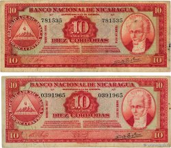 10 Cordobas Lot NICARAGUA  1954 P.101a BC