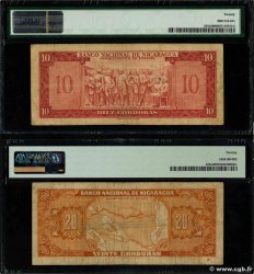 10 et 20 Cordobas Lot NICARAGUA  1959 P.101b et P.102a TTB