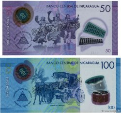 50 et 100 Cordobas Spécimen NICARAGUA  2014 P.211s et P.212s BC