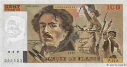100 Francs DELACROIX imprimé en continu FRANKREICH  1991 F.69bis.03a1b VZ