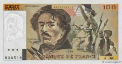 100 Francs DELACROIX imprimé en continu FRANCE  1990 F.69bis.02d pr.SPL