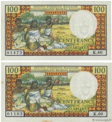 100 Francs - 20 Ariary MADAGASCAR  1966 P.057a EBC+