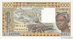1000 Francs Numéro spécial WEST AFRIKANISCHE STAATEN  1985 P.107Af