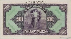 5000 Korun Spécimen CZECHOSLOVAKIA  1920 P.019s UNC