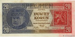 20 Korun Spécimen TCHÉCOSLOVAQUIE  1926 P.021s