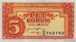 5 Korun Spécimen TSCHECHOSLOWAKEI  1945 P.059s