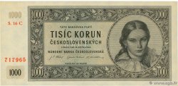 1000 Korun TCHÉCOSLOVAQUIE  1945 P.074c NEUF