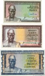 50 à 500 Francs Lot GUINEA  1960 P.12, P.13 et P.14
