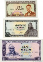 10 à 100 Sylis Lot GUINEA  1971 P.16, P.17 et P.19