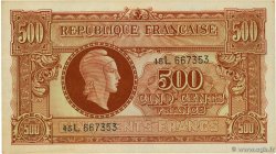 500 Francs MARIANNE fabrication anglaise FRANKREICH  1945 VF.11.01 VZ