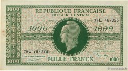1000 Francs MARIANNE THOMAS DE LA RUE FRANCIA  1945 VF.13.02 EBC+