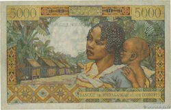 5000 Francs - 1000 Ariary MADAGASCAR  1955 P.055 BC+