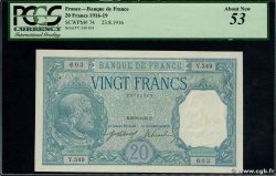 20 Francs BAYARD FRANKREICH  1916 F.11.01 VZ+