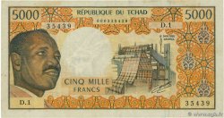 5000 Francs CHAD  1973 P.04 MBC