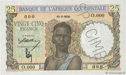 25 Francs Spécimen AFRIQUE OCCIDENTALE FRANÇAISE (1895-1958)  1943 P.38s