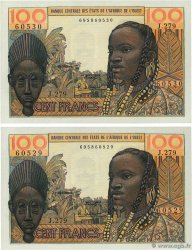 100 Francs Consécutifs STATI AMERICANI AFRICANI  1965 P.002b q.FDC