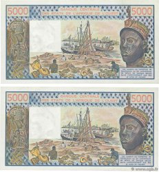 5000 Francs Consécutifs WEST AFRIKANISCHE STAATEN  1987 P.108Ap fST+