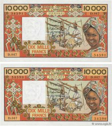 10000 Francs Consécutifs STATI AMERICANI AFRICANI  1980 P.109Aj AU