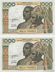 1000 Francs Consécutifs WEST AFRIKANISCHE STAATEN  1977 P.803Tn fST+