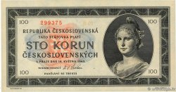 100 Korun TSCHECHOSLOWAKEI  1945 P.067a ST