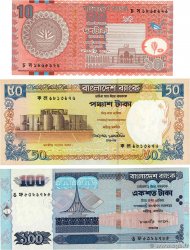 10, 50 et 100 Taka Lot BANGLADESH  2000 P.36, P.39b et P.42b SPL