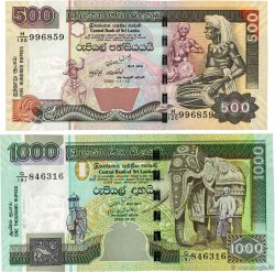 500 et 1000 Rupees Lot SRI LANKA  2004 P.119d et P.120d