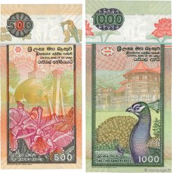 500 et 1000 Rupees Lot SRI LANKA  2004 P.119d et P.120d UNC