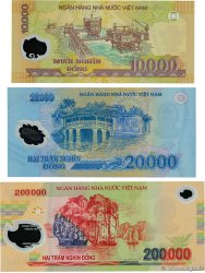 10000, 20000 et 200000 Dong Lot VIET NAM   2006 P.119d, P.120a et P.123a NEUF