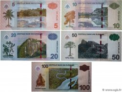 5 au 100 Dollars Lot SURINAM  2010 P.162 au P.166 pr.NEUF