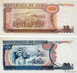 10 et 20 Pesos Lot CUBA  1991 P.109 et P.110 UNC