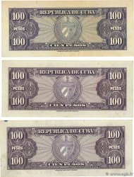 100 Pesos Lot CUBA  1950 P.082a/b/c MBC a EBC