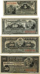 5, 10, 20, 50 Centavos  Lot CUBA  1896 P.045a, P.46a, P.52a et P.53a SC+