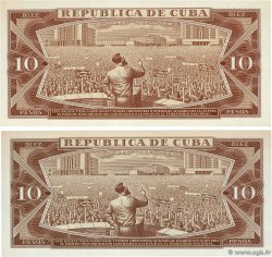 10 Pesos Consécutifs CUBA  1984 P.104c/d NEUF