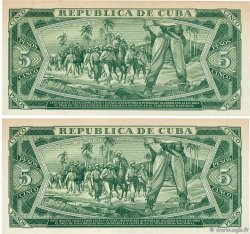 5 Pesos Lot CUBA  1986 P.103c AU+
