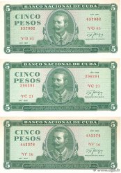 5 Pesos Consécutifs CUBA  1985 P.103c/d pr.NEUF